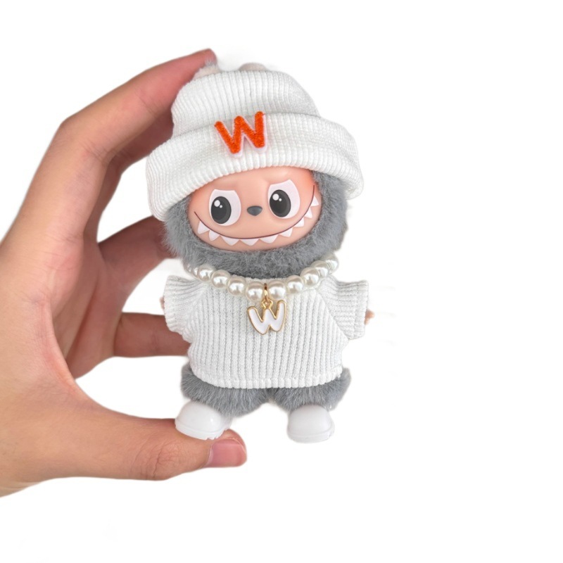 拉布布四代4.0娃衣心底密码labubu衣服mini版字母英文项链鞋子|undefined