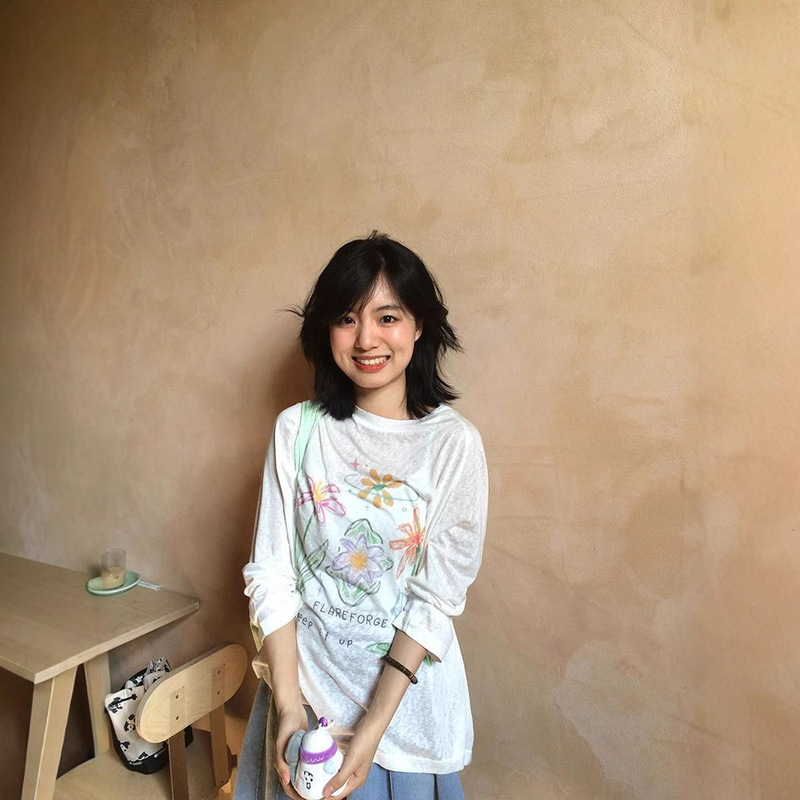 [Own Factory in stock] Floral Printed Micro-transparent Sunscreen Blouse Women's T-shirt Micro-transparent Thin Loose Air-conditioning Shirt