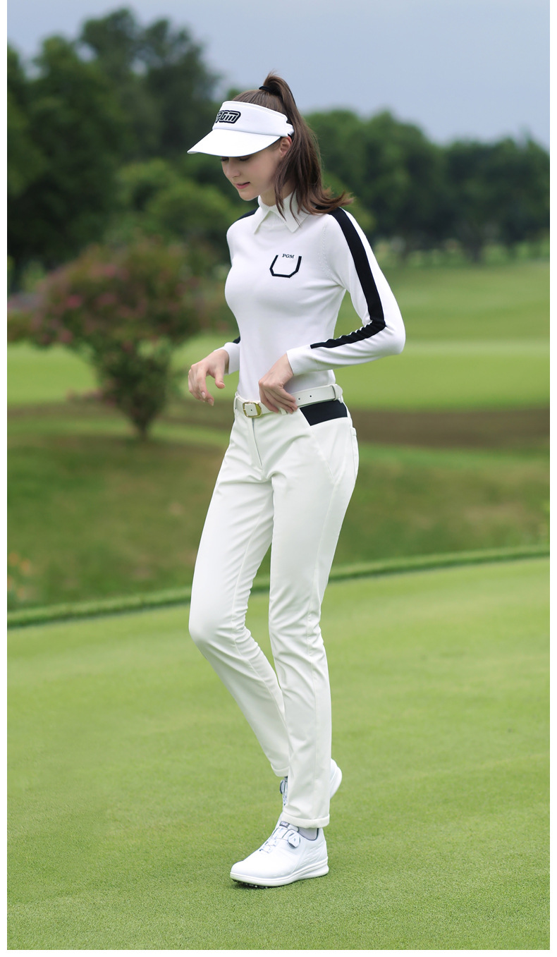 Quần dài golf nữ PGM mùa thu có lót nhung chống nước — KUZ111-Quần Dài Golf nữ màu trắng, Kuz111-Quần chơi gôn nữ màu xanh nước biển, Kuz111-Quần Golf Nữ Kaki, Kuz111-quần Golf nữ màu đen chi tiết 9