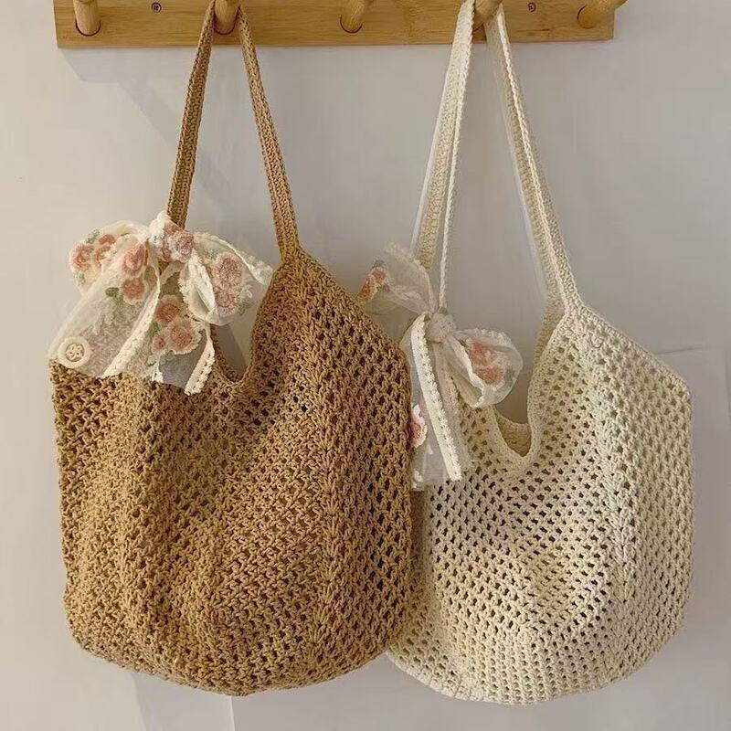 Large Capacity Tote Bag Woven Bag Summer Shoulder Bag Women's Handmade Woven Bag New Holiday Beach Bag Large Capacity Tote Bag Woven Bag Summer Shoulder Bag Women's Handmade Woven Bag New Holiday Beach Bag