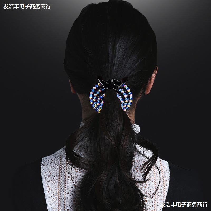 水钻马尾扣头发饰抓夹个性发夹成人顶夹淑女头饰简约盘发扎头发卡|ru