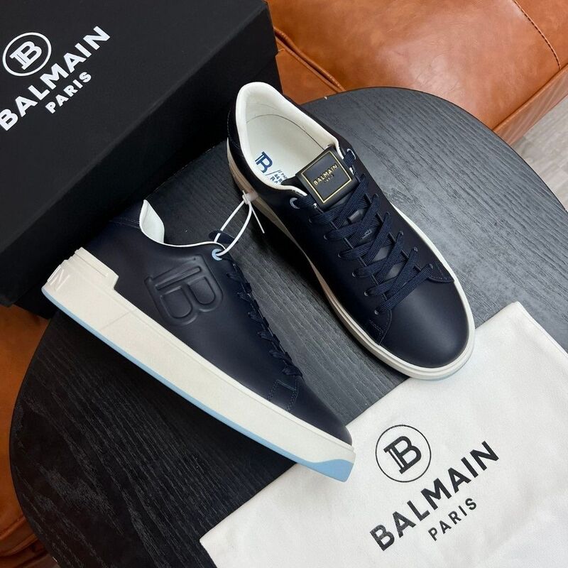 Balmain 2023 Summer Men's Shoes Versatile Flats Comfortable Slip-On Men's Shoes Genuine Leather Breathable Casual Sports Shoes