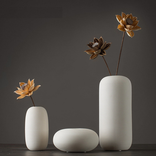 Nordic simple ins flower arrangement dried flower vase ceramic ornaments TV cabinet living room desktop decoration flower ornaments