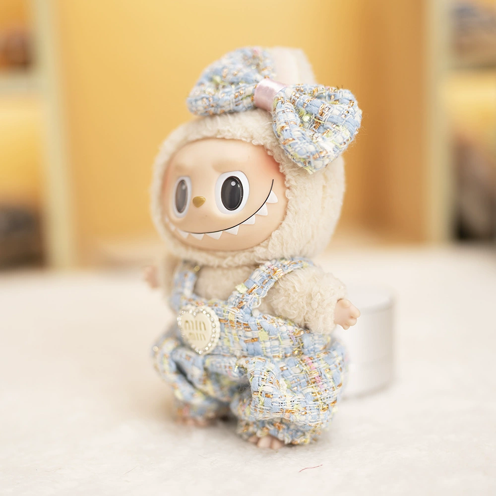 Кукла, комбинезон с бантом, плюшевая модная игрушка для переодевания, 17 см, детская одежда