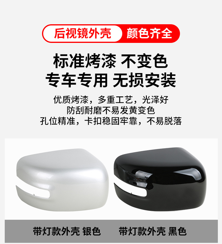 Suitable for 16-21 Jeep Renegade Rearview Mirror Housing Frame, Rearview Mirror Turn Signal Lens Cover Shell