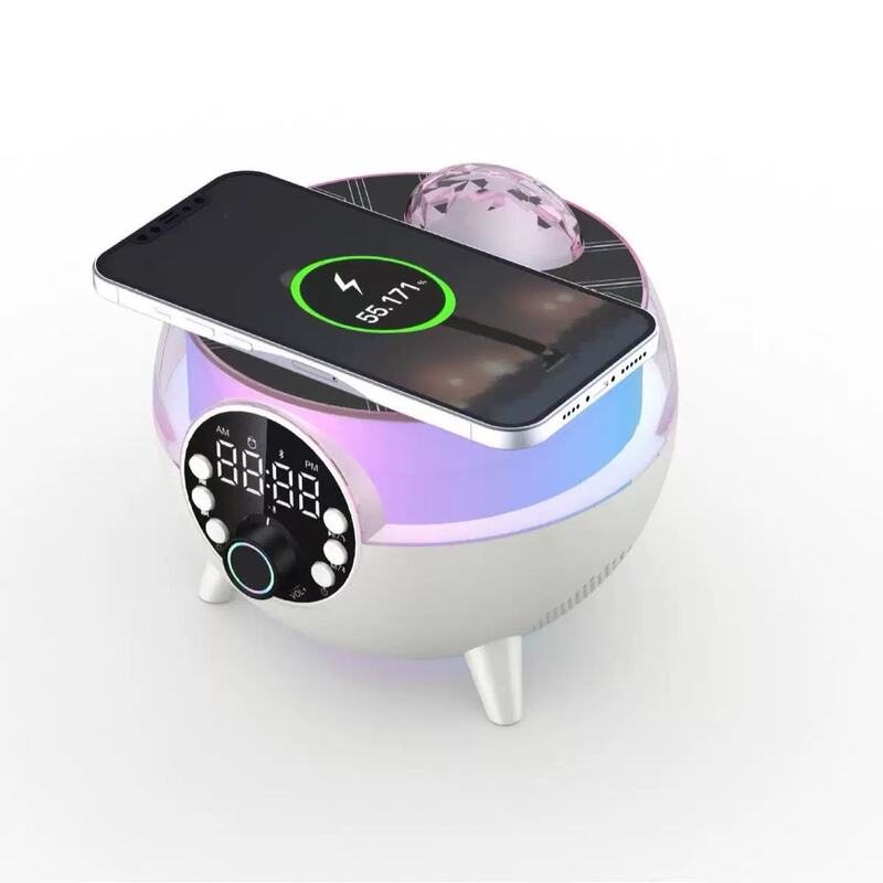 ワイヤレス充電 Bluetooth スピーカー スリーインワン多機能時計目覚まし時計ホーム高品質デスクトップサブウーファーオーディオ|undefined