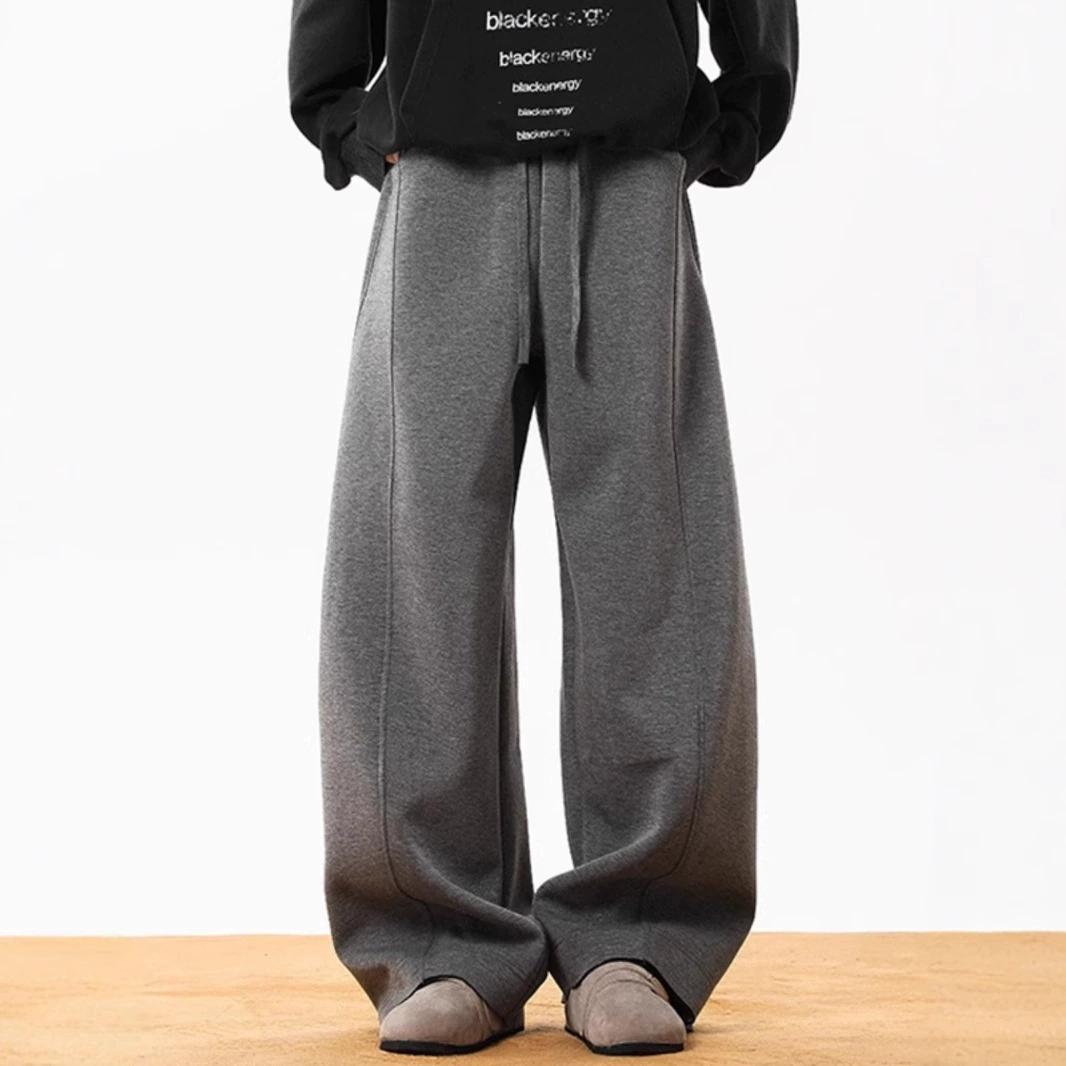 Старая денежная ветровая штаны ятаган мужской осенне-зимний прилив американский повседневный широкий брюки свободные прямые мужские весенние брюки