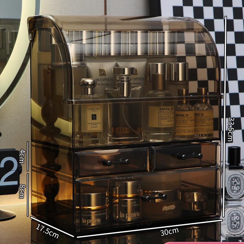 化粧品収納ボックス透明ボックスデスクトップ引き出しアクリル家庭用日用品高級プラスチック蓋付き