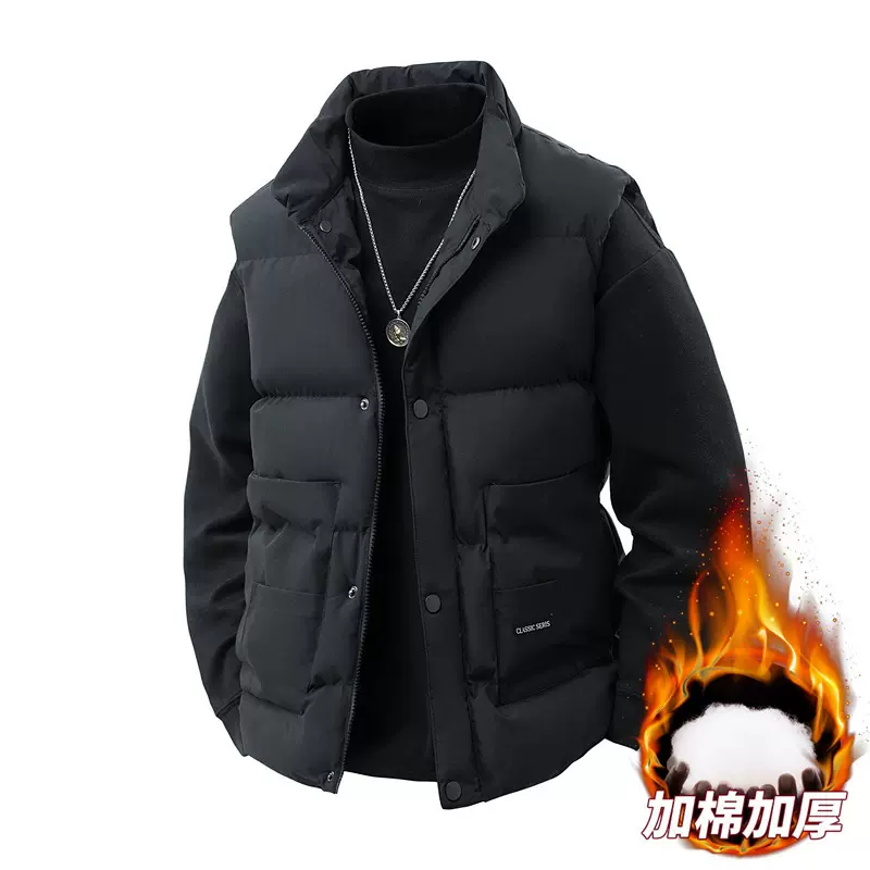 塞棉马甲加厚男大码背心坎肩男装情侣马夹工装外套跨境外贸批发