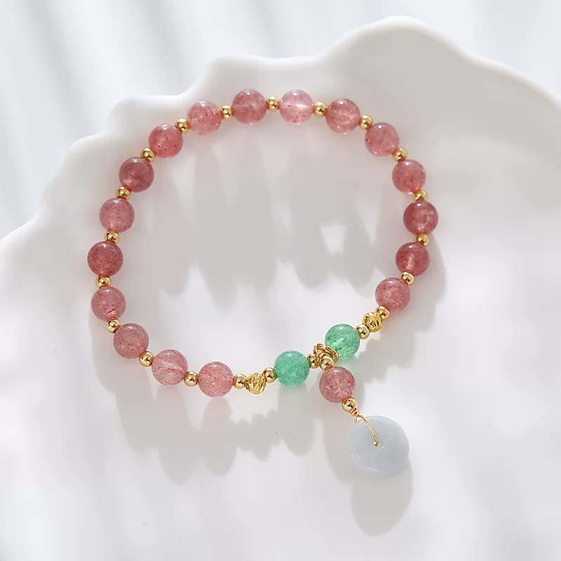 Изумрудный защитный талисман, пряжка, хрустальная bracelet, простой и элегантный дизайн, подарок на день рождения