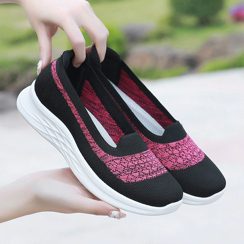 Женская обувь, дышащая трехмерная Летающая обувь, весенняя и осенняя повседневная обувь без шнуровки на легкой мягкой подошве, оптовая продажа, женская обувь