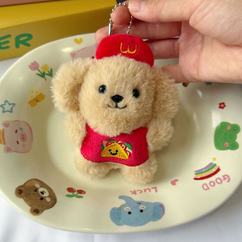 新しいクリエイティブバリスタ子犬ぬいぐるみバックパックペンダントシェフフライドポテト子犬人形ペンダント|undefined