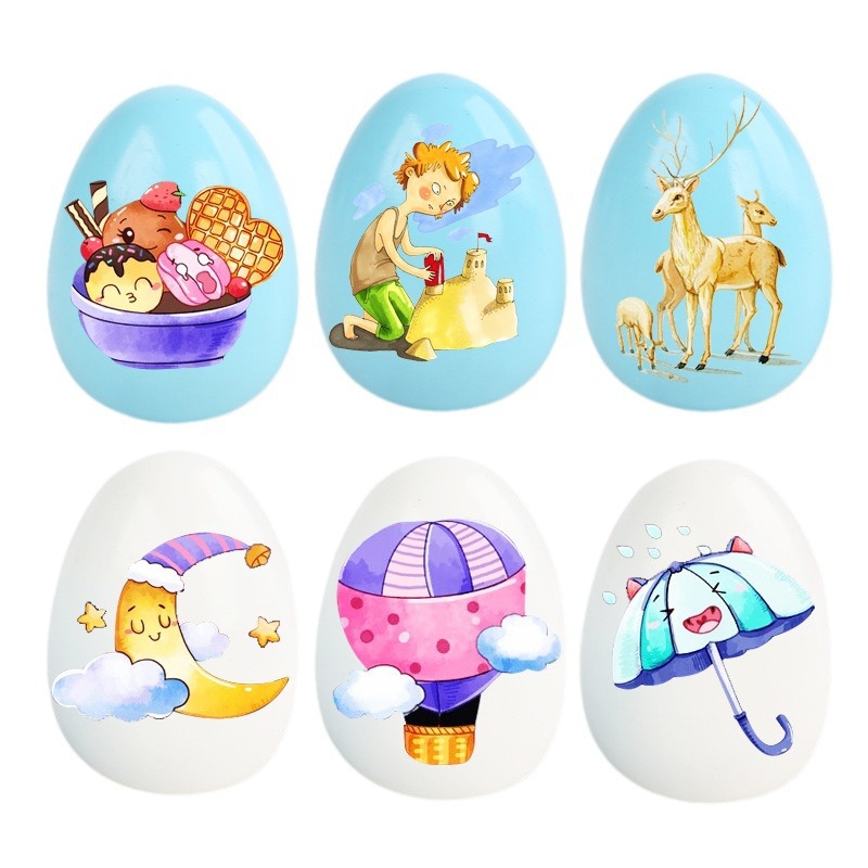 Huevo de madera lindo bricolaje de los niños transfronterizos huevo de pato pintado huevo de Pascua juguete educativo