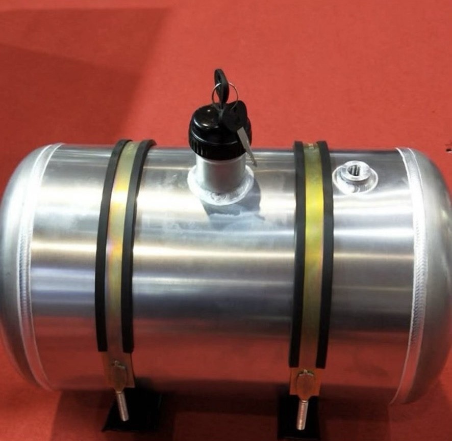 Truck Universal round aluminum alloy firewood heating small auxiliary fuel tank 50 long 28 diameter thickened main auxiliary