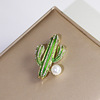 Advanced metal brooch, protective underware lapel pin, fresh enamel, pin from pearl, accessory, Korean style, new collection, flowered, simple and elegant design