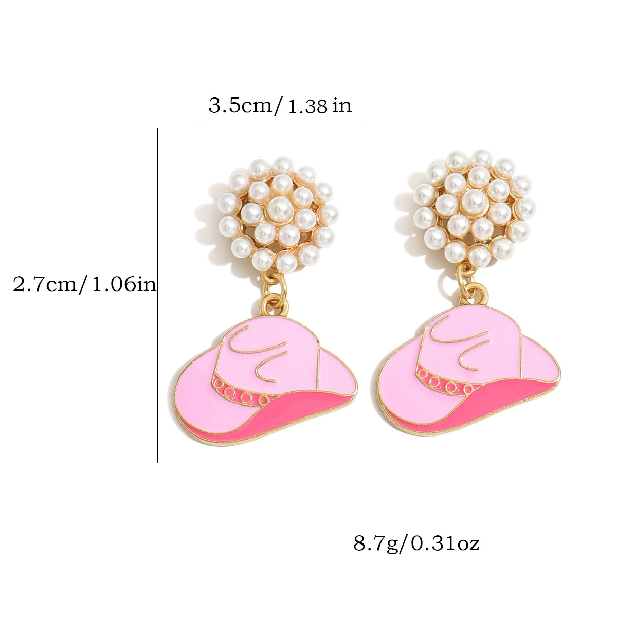 12g Weight Alloy Ear Needle Material 1 Pair Vintage Style Simple Style Hat Alloy Drop Earrings