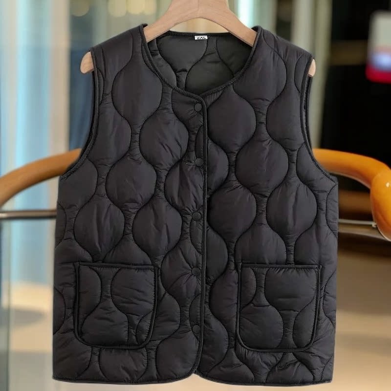 Lightweight down cotton vest for plus-size women, autumn and winter wear, sleeveless cotton vest for middle-aged and elderly women, suitable for layering Lightweight down cotton vest for plus-size women, autumn and winter wear, sleeveless cotton vest for middle-aged and elderly women, suitable for layering