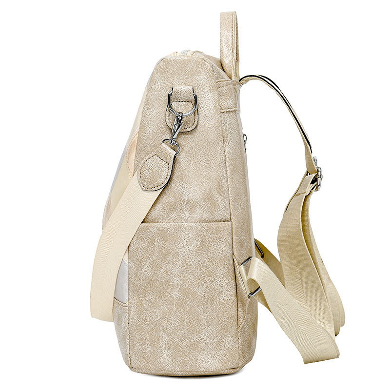 Mochila de cuero suave para mujer de moda europea y americana al por mayor transfronteriza 2024 mochila impermeable multifuncional para viajes al aire libre