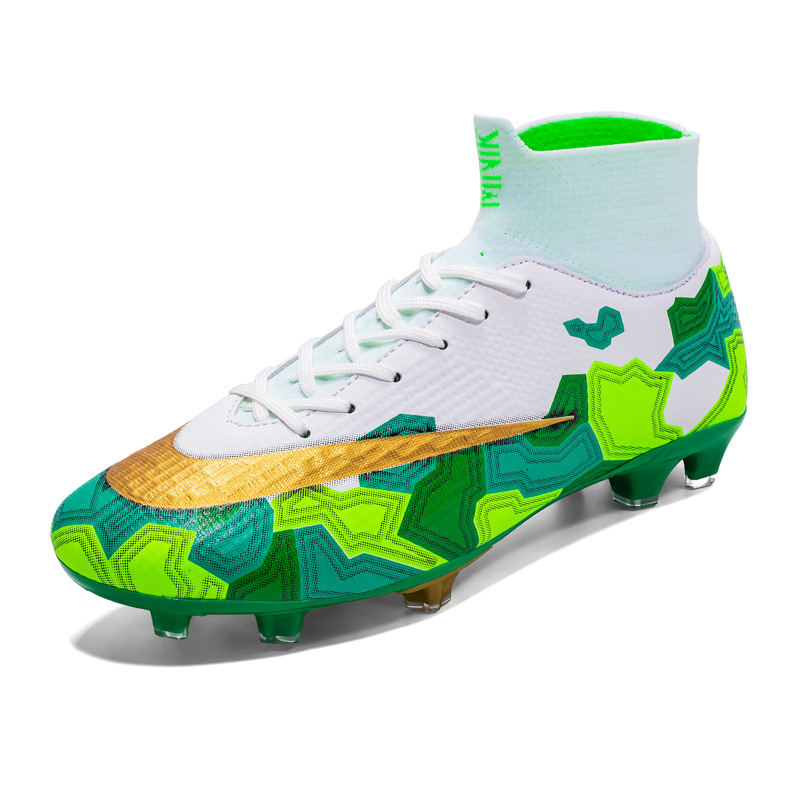 Foreign Trade Large Size Football Shoes New High Top TF Sneakers Male And Female Students Spikes AG Flat Student Training Wholesale_voghion.com