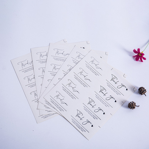 Thank you sticker rectangular label gift packaging decoration bakery takeaway thank you sticker hot black gold sticker
