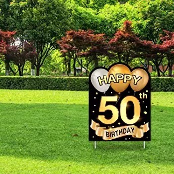50周年纪念日生日 户外庭院草坪插牌 院子标志瓦楞板标牌单件装