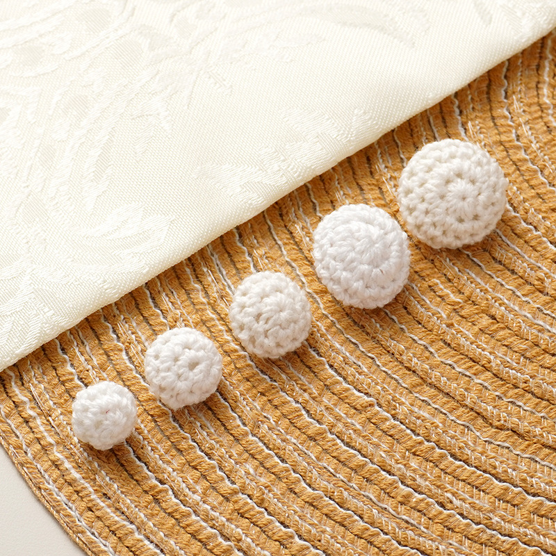 Crocheted Cotton Thread Buttons, Handmade Mushroom Buttons, Sweaters, Knitwears, Jackets, Round Buttons, Dyeable Clothing Accessories