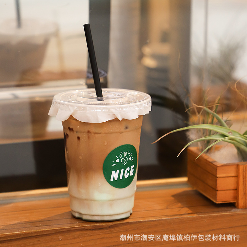 Celebridad en línea estilo INS leche taza de té café desechable taza de embalaje fruta limón té para llevar taza PET transparente bebida fría taza