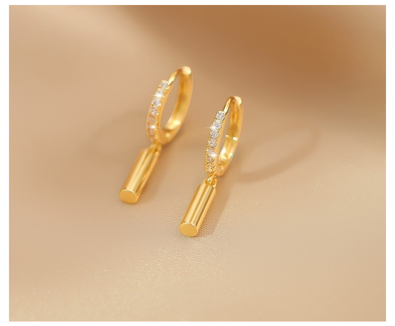 Drop Earrings Classification 1 Pair Simple Style Geometric Plating Copper Zircon Drop Earrings