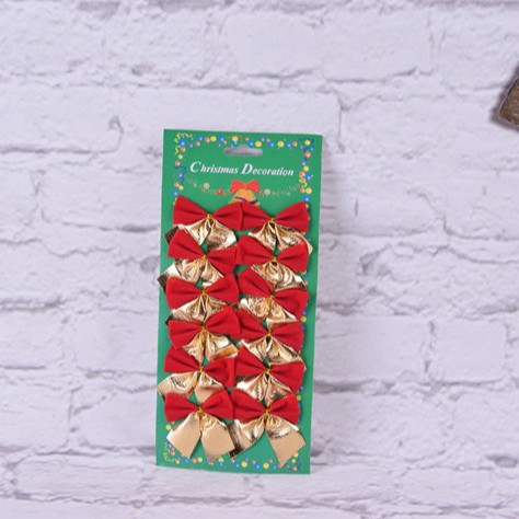 Navidad decoraciones 5,5 cm oro y plata paño rojo bowknot (12 Navidad bowknot Navidad necesidades diarias