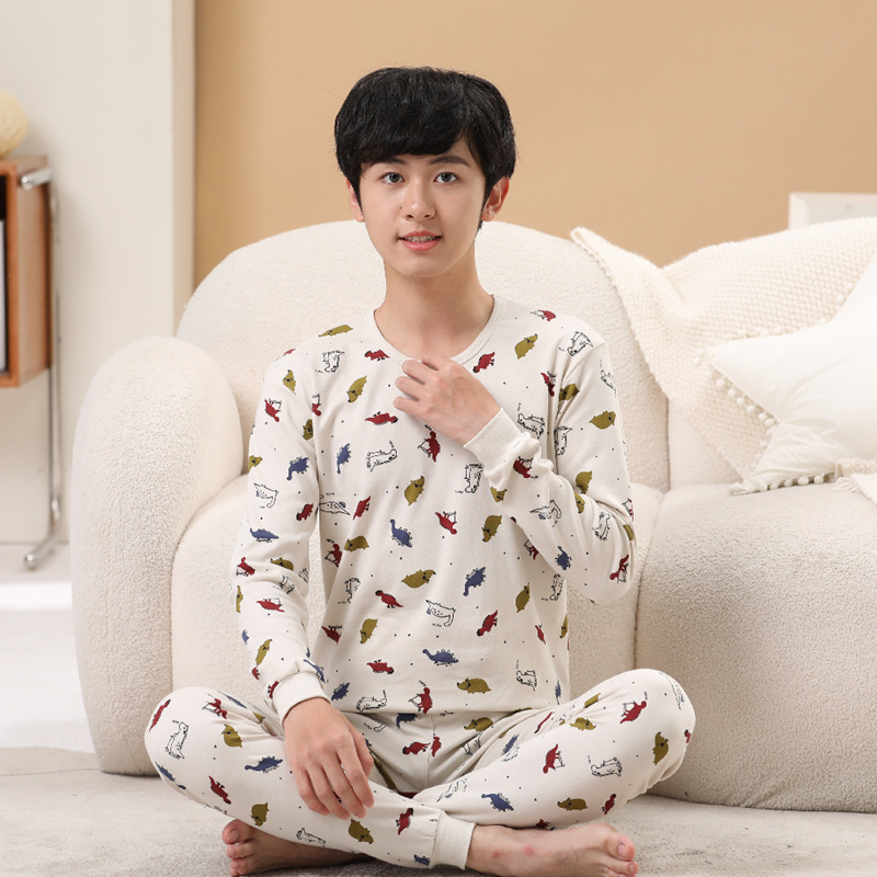 儿童保暖内衣中大童衬衣线裤男学生秋衣秋裤小女孩青少年睡衣套装|undefined