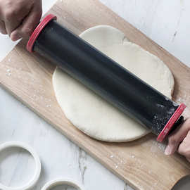 家用烘焙擀面杖 三段式可调节厚度滚轮 厨房必备面食制作工具