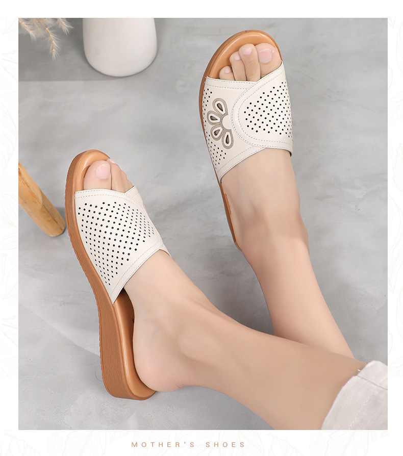 C4627 1280K GIÀY DÉP LÊ NỮ RUITDT ĐẾ MỀM MÙA HÈ TRUNG NIÊN MA SÁT CHỐNG TRƯỢT GIÀY DÉP NỮ DA BÒ G04 SẢN PHẨM MỚI