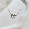 Tide, cute necklace heart-shaped, small design chain for key bag , simple and elegant design, light luxury style, trend of season