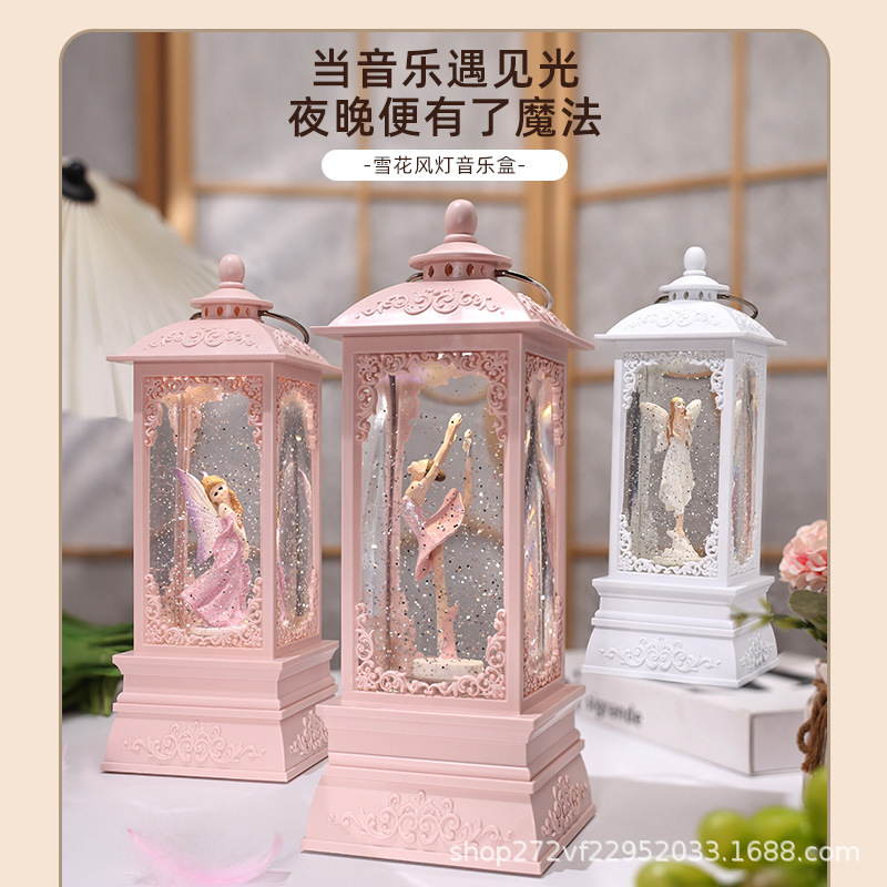 Manufacturer's Creative Ballet Rotating Night Light Snow Wind Lamp Music Box Crystal Music Box Girl Children's Birthday Gift