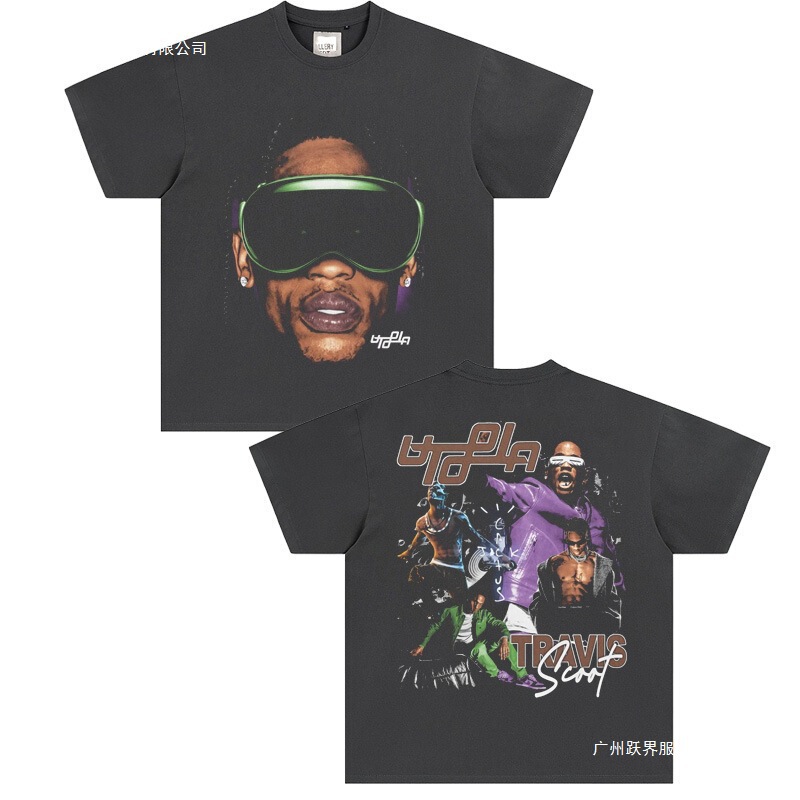 Summer T-Shirt European Size Travis Scott European and American Rap Summer T-Shirt European Size Travis Scott European and American Rap