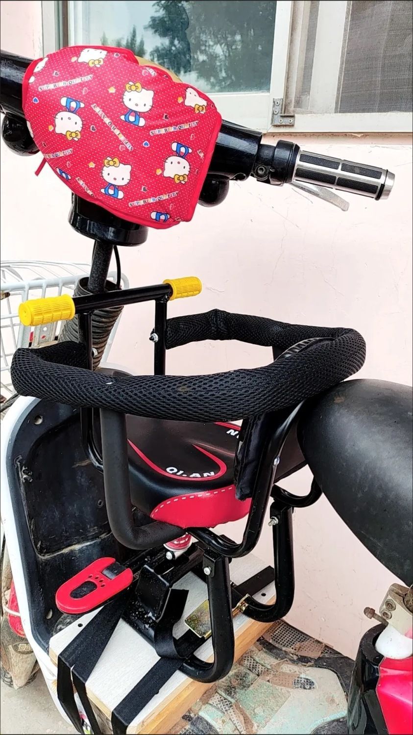 Electric Vehicle Child Seat, Motorcycle Front-Mounted Infant/Baby/Kids Seat, Electric Scooter, Pedal Bike, Shock Absorption