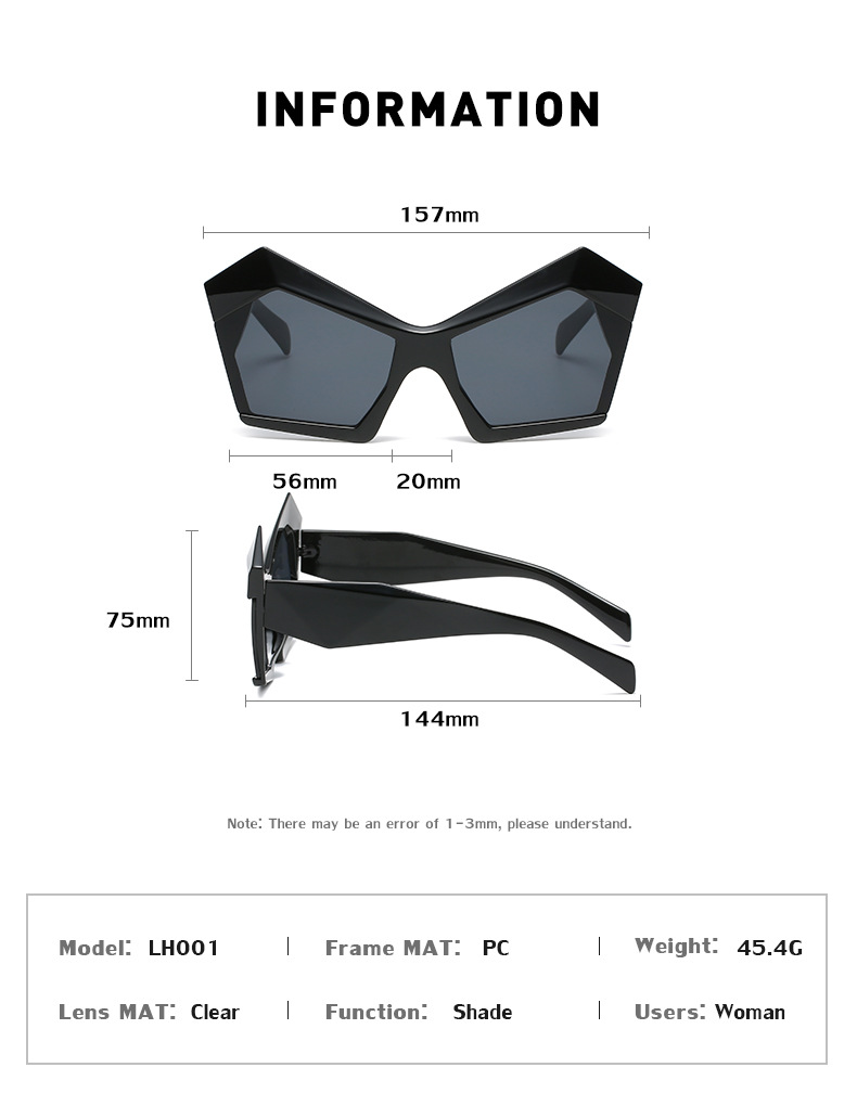 European And American Fashion Sunglasses Ladies Trend Polygon Sunglasses Women display picture 1