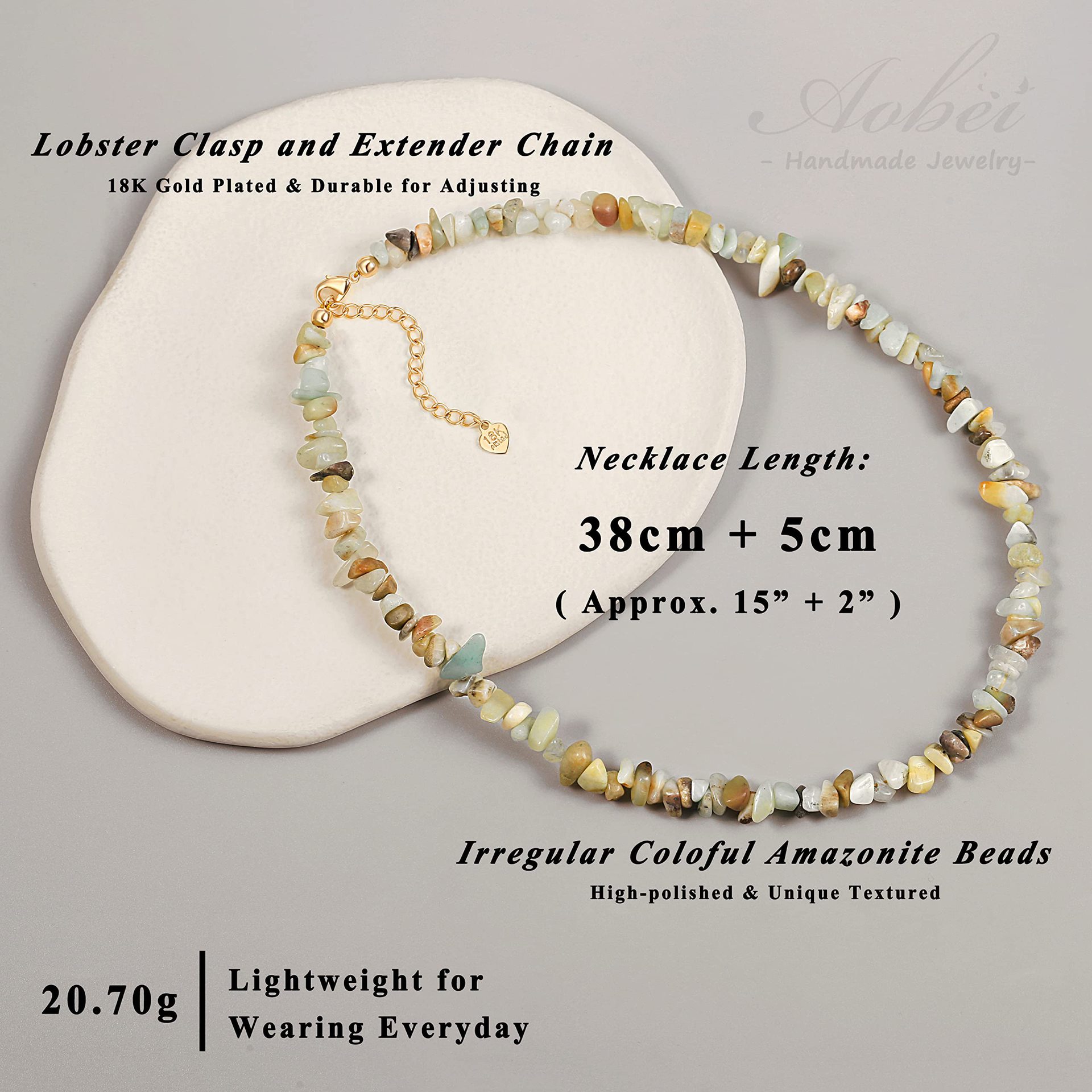Retro Vacation Geometric Artificial Crystal Natural Stone Beaded Chain Beaded Necklaces Wholesale display picture 3