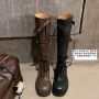 厚底长筒复古时髦骑士靴