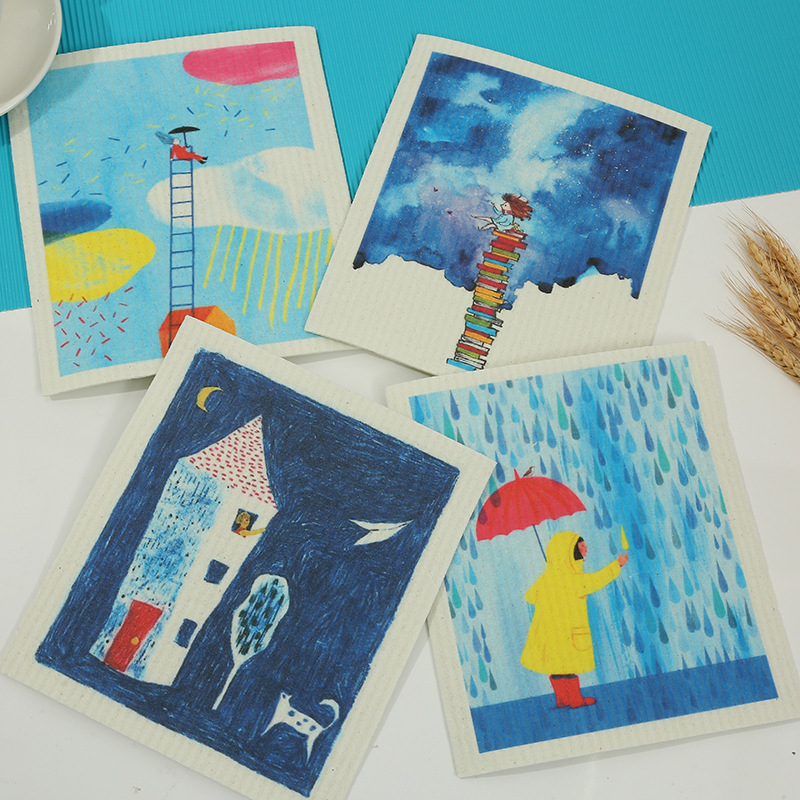 New Cartoon Wood Pulp Cotton Kitchen Rag Amazon Reusable Cleaning Cloth Lazy Thickened Dish Towel New Cartoon Wood Pulp Cotton Kitchen Rag Amazon Reusable Cleaning Cloth Lazy Thickened Dish Towel