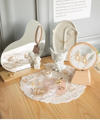 보석 디스플레이 랙 불규칙한 거울 목걸이 랙 수 놓은 귀걸이 디스플레이 랙 보석 촬영 소품 진자