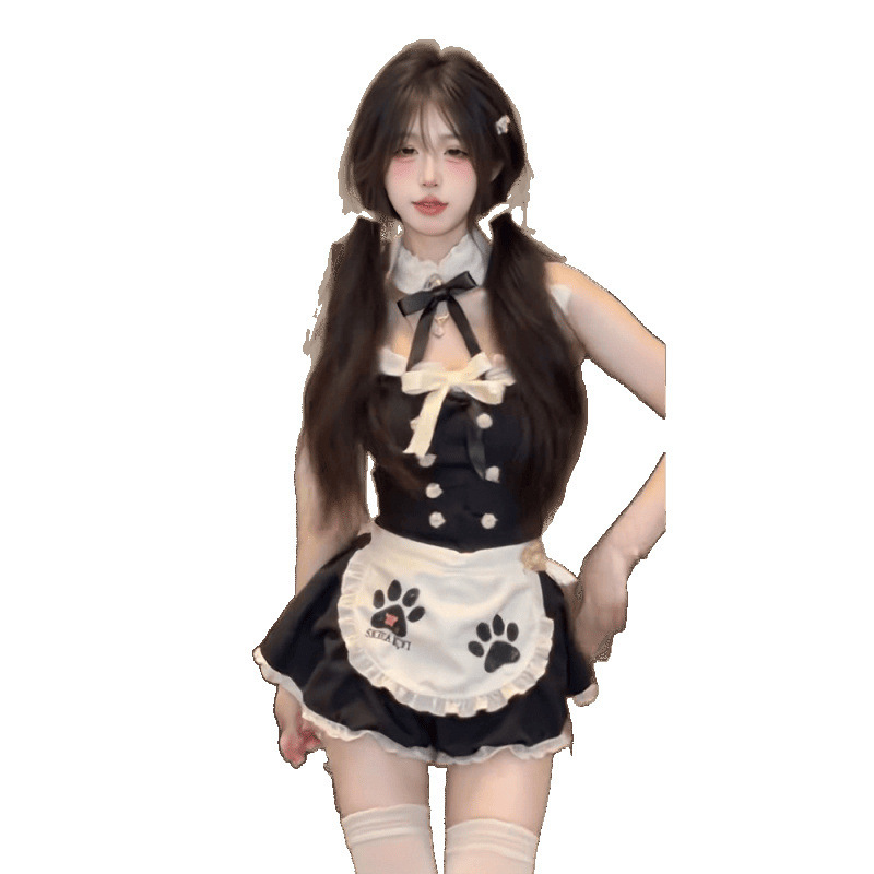 纯欲风少女甜美可爱减龄飞飞袖连衣裙短裙蝴蝶结设计感小个子套装|undefined
