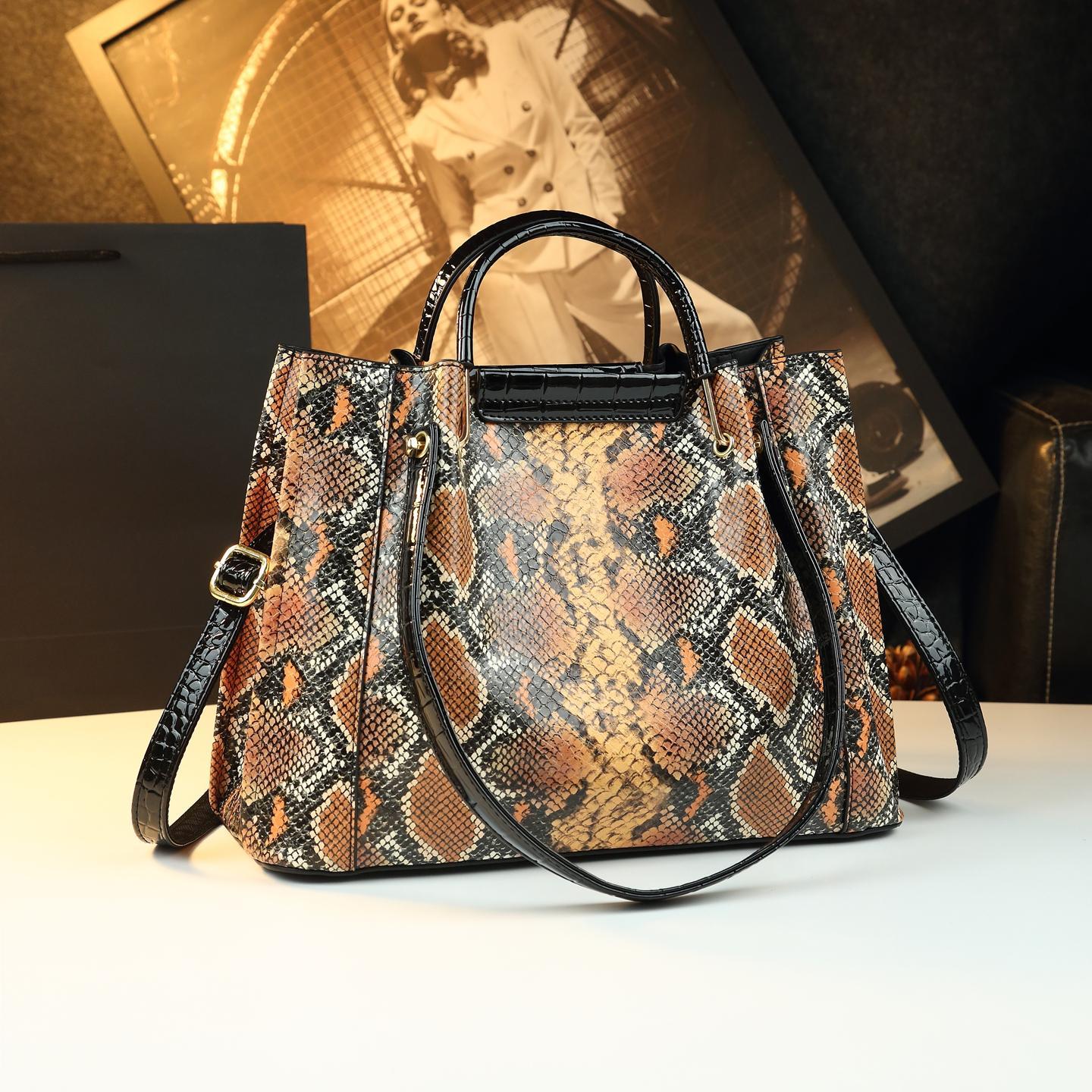 Túi tote da nữ cỡ lớn đeo vai chéo phong cách retro — vàng, màu đỏ tía, màu xanh đậm