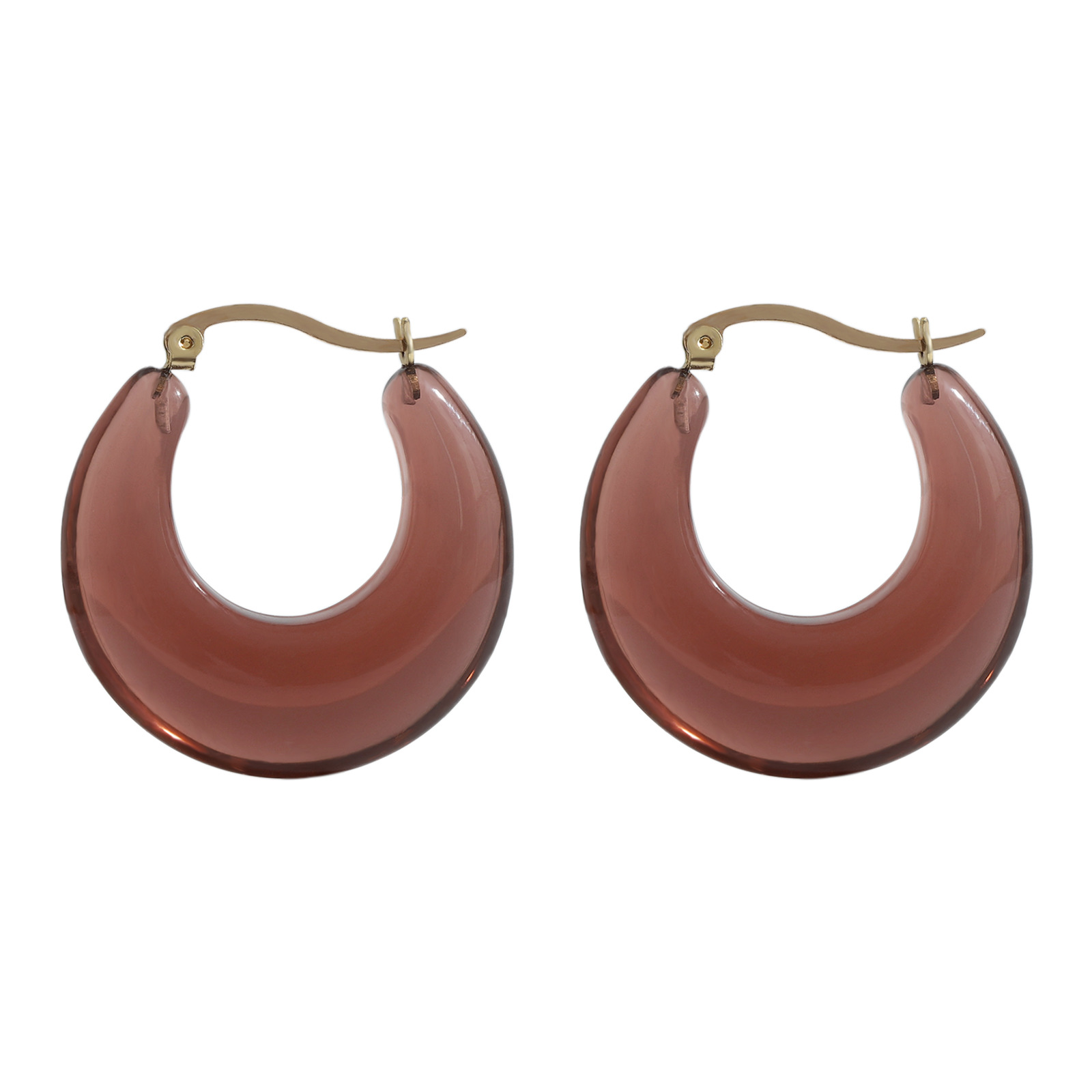 Korean style retro color Ushaped resin earringspicture28