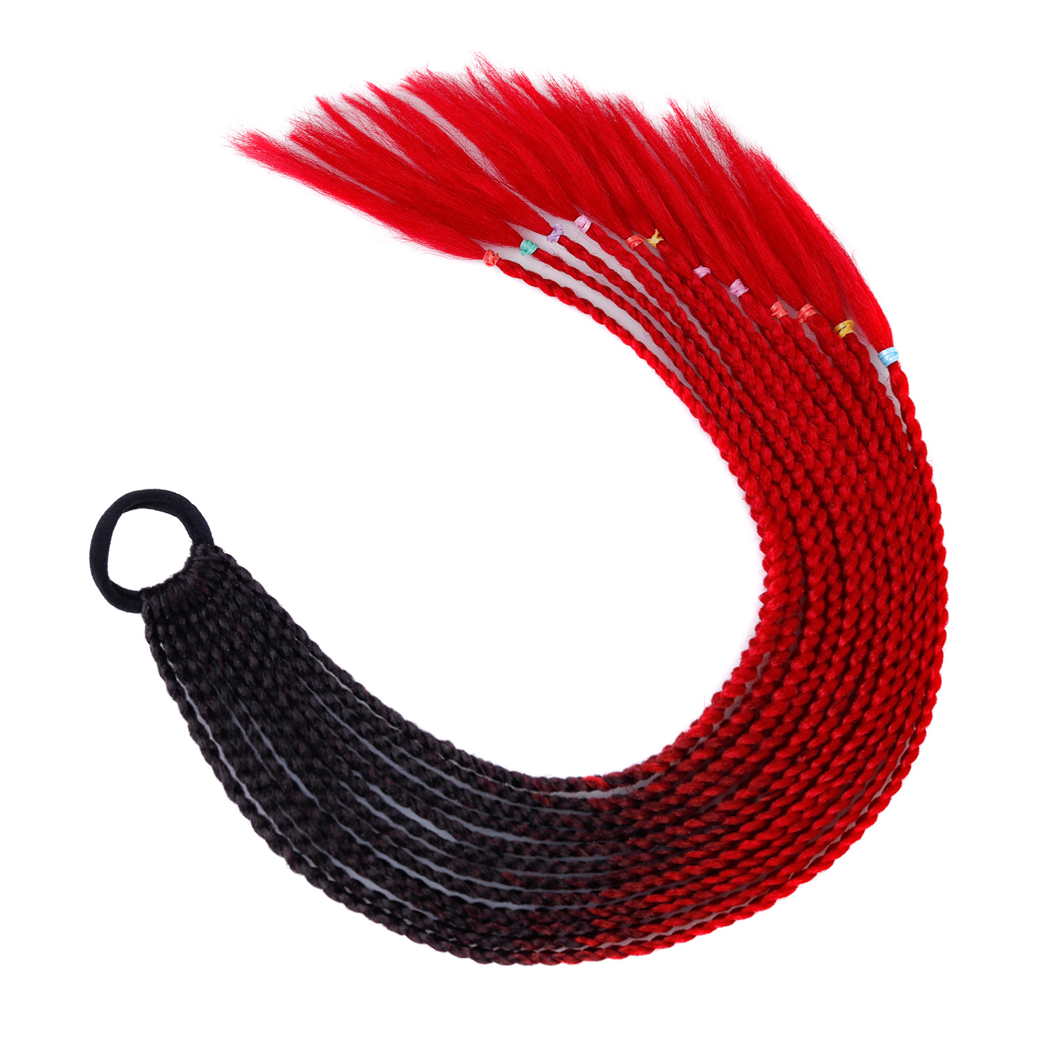 Cola de caballo B1# negro+rojo
