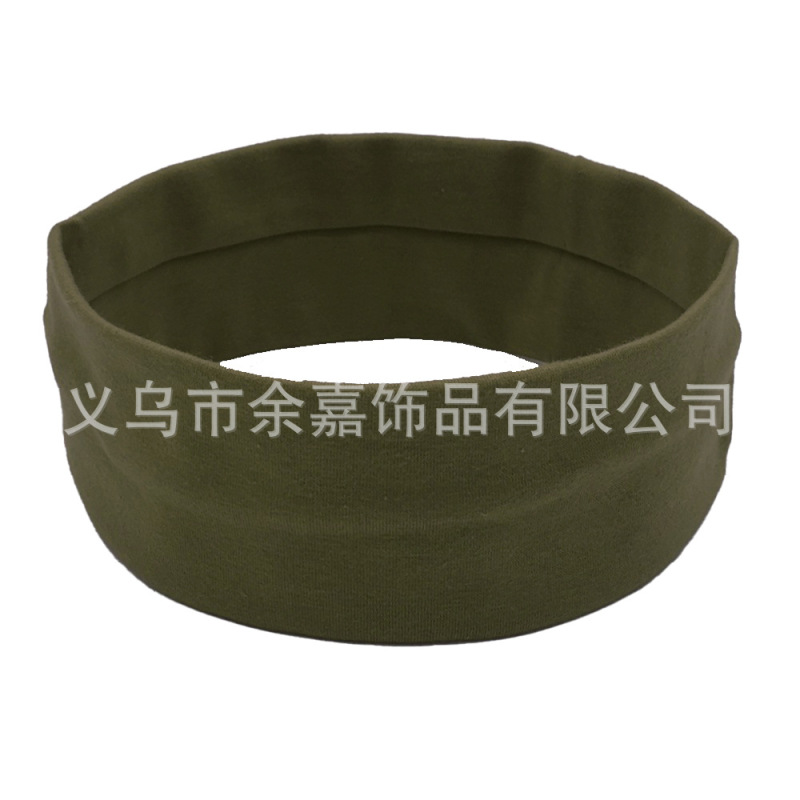 欧美瑜伽弹力头带运动健身跑步吸汗束发带韩版素色头饰头巾发箍|undefined