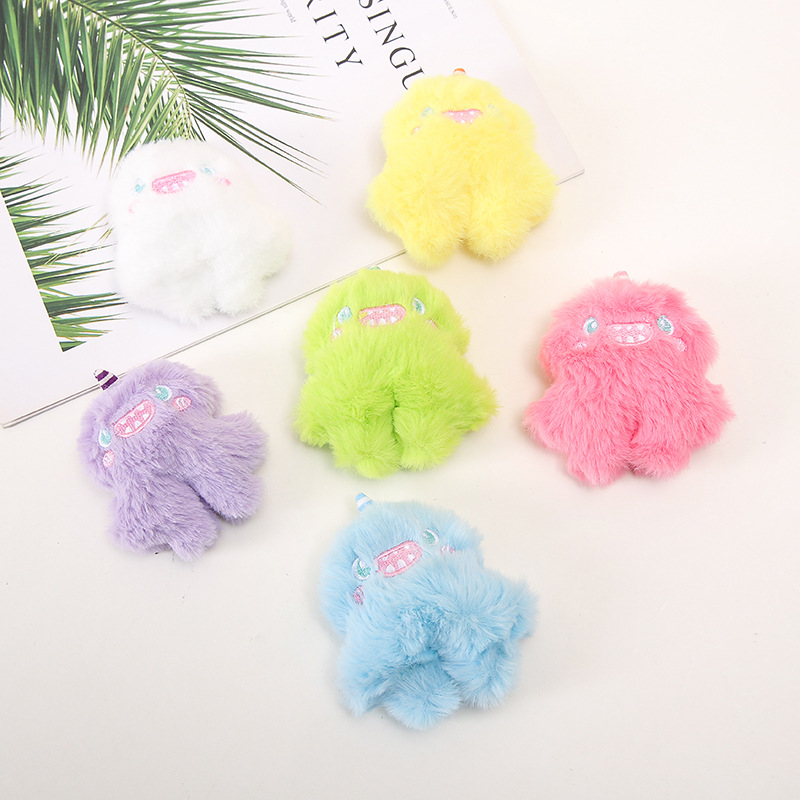 日系卡通毛绒公仔胸针钥匙扣配件可爱彩色笨笨玩偶别针发饰配饰