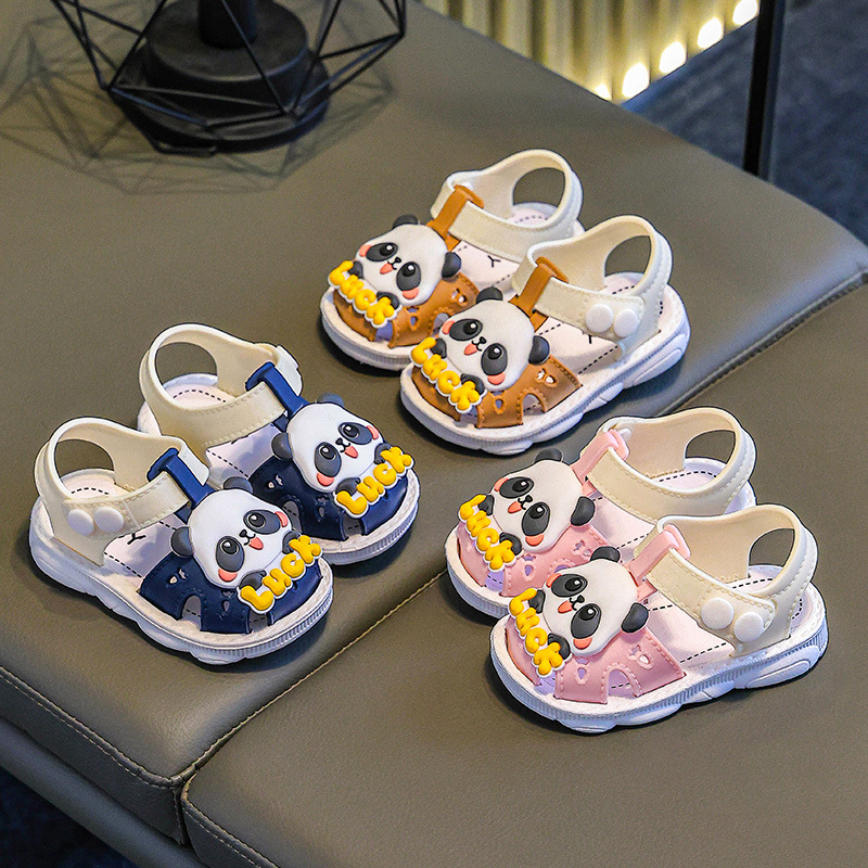 Sandalias para bebés de verano zapatos para niños sandalias para niñas princesas zapatos para bebés con suela suave sandalias para niños pandas