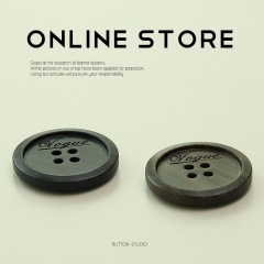 MOSN 四眼字母扣子樹脂雙面尼皮草大衣紐扣粗花呢外套風衣開衫扣