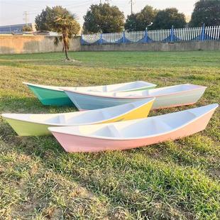 Small Wooden Boat Landscape European-Style Boat Props Pointed Boat Decorative Wooden Boat Ornaments Hand-Painted Sightseeing Wooden Boat Photography Back Direct Sales